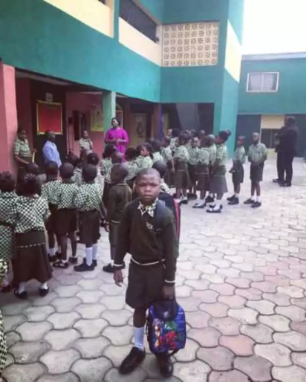 LOL?? Little Lagos Boy Who Swore He Wants To Be A Yahoo Boy Starts School (Photo)